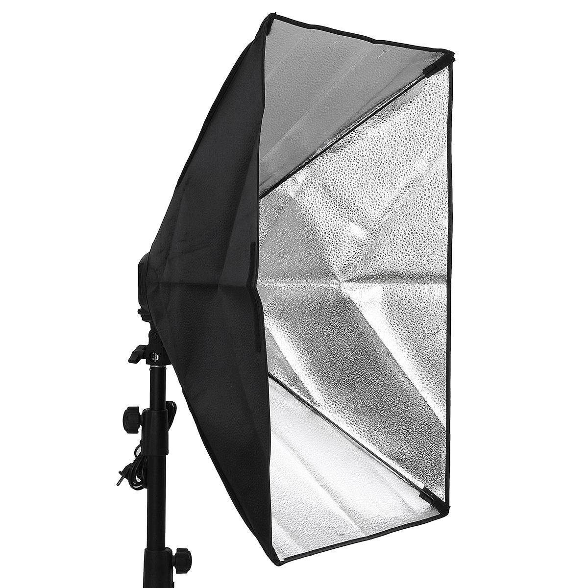 Photo Video Studio Lighting 50*70cm Softbox Light + 4-Socket E27 Lamp Holder Kit