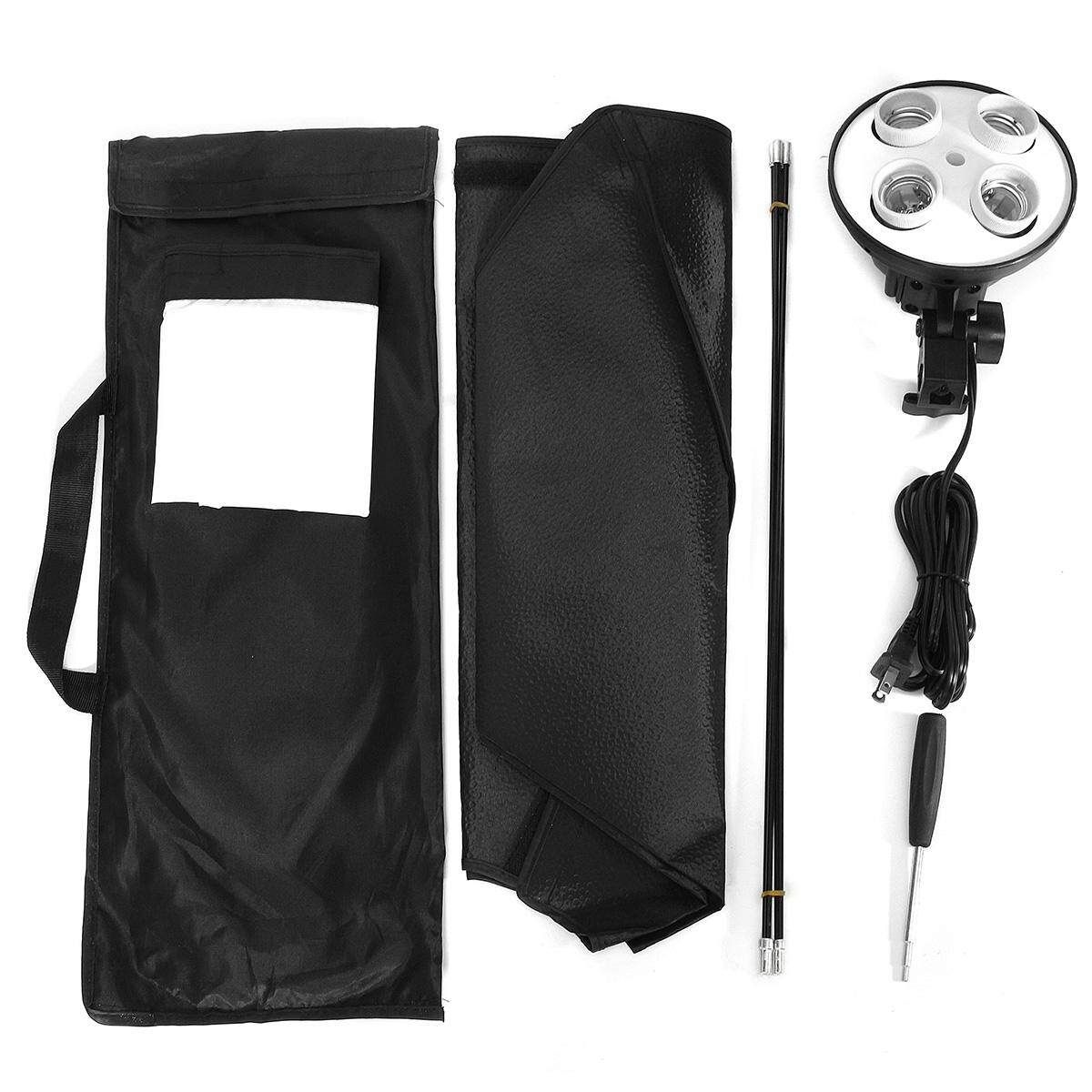 Photo Video Studio Lighting 50*70cm Softbox Light + 4-Socket E27 Lamp Holder Kit