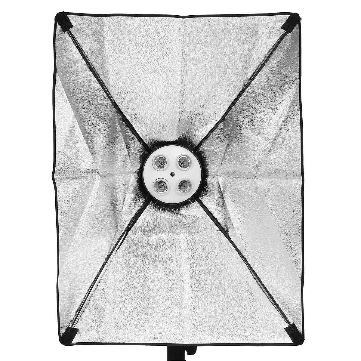 Photo Video Studio Lighting 50*70cm Softbox Light + 4-Socket E27 Lamp Holder Kit