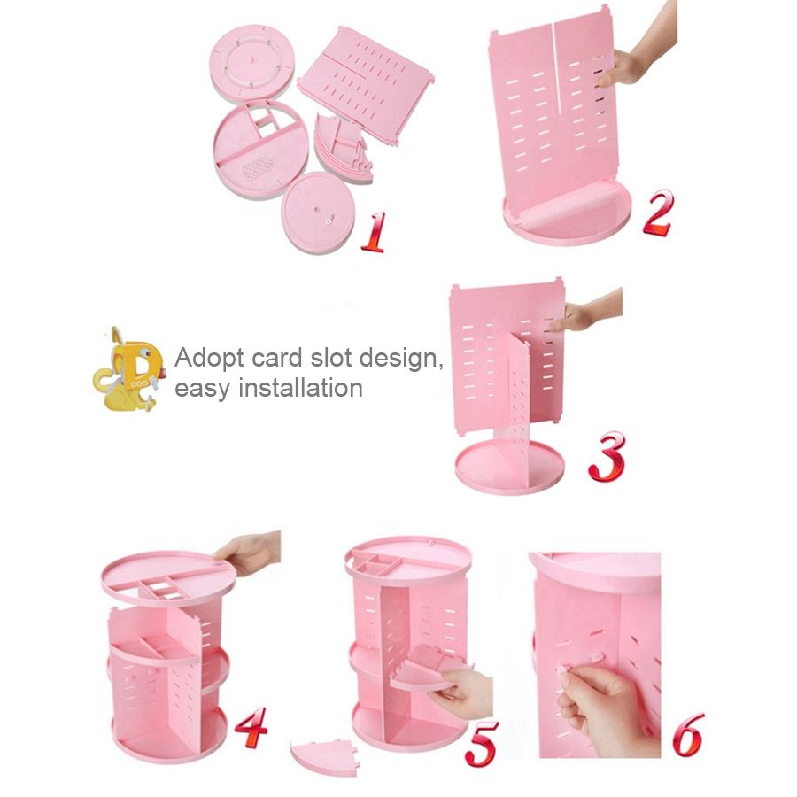 360 Degrees Rotate Functional Cosmetics Container
