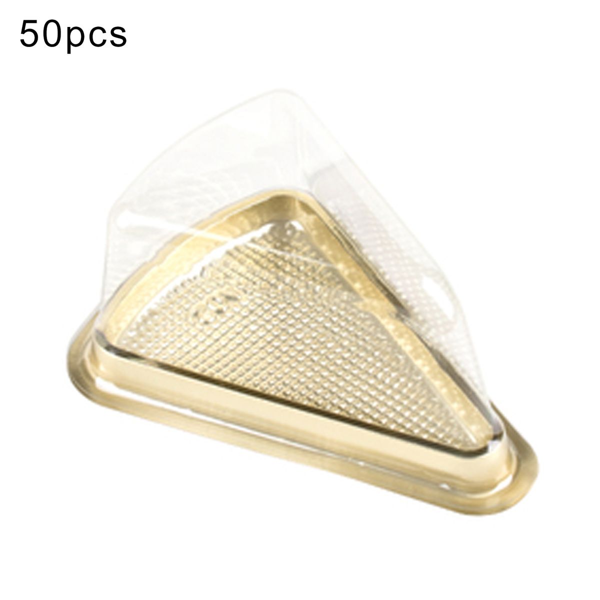 50Pcs Cupcake Box Moon Cake Tray Triangular Mousse Cake Golden