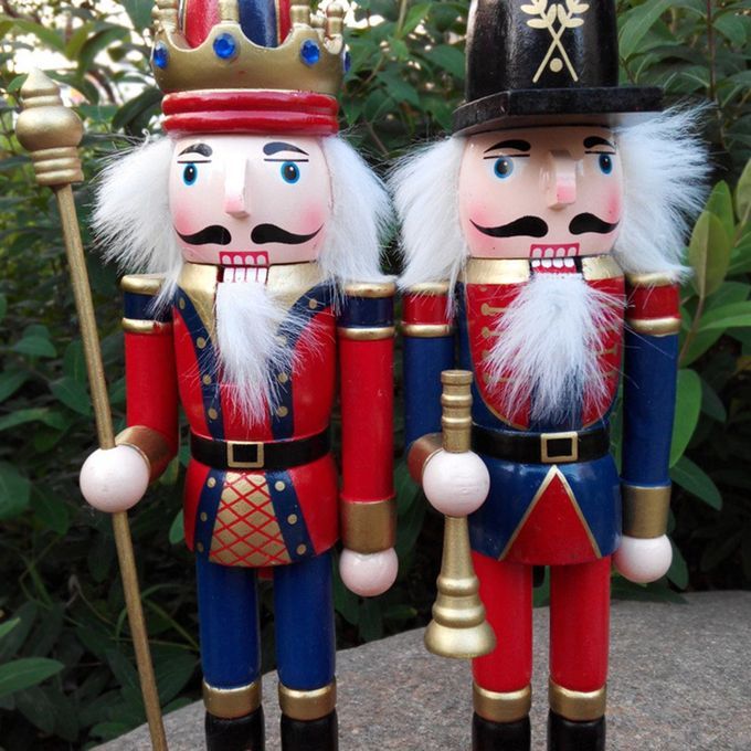 Hristmas De Orations Nut Ra Ker Pu Et  Reative Wooden Handi Raft Ornaments-Red-Imperial Staff