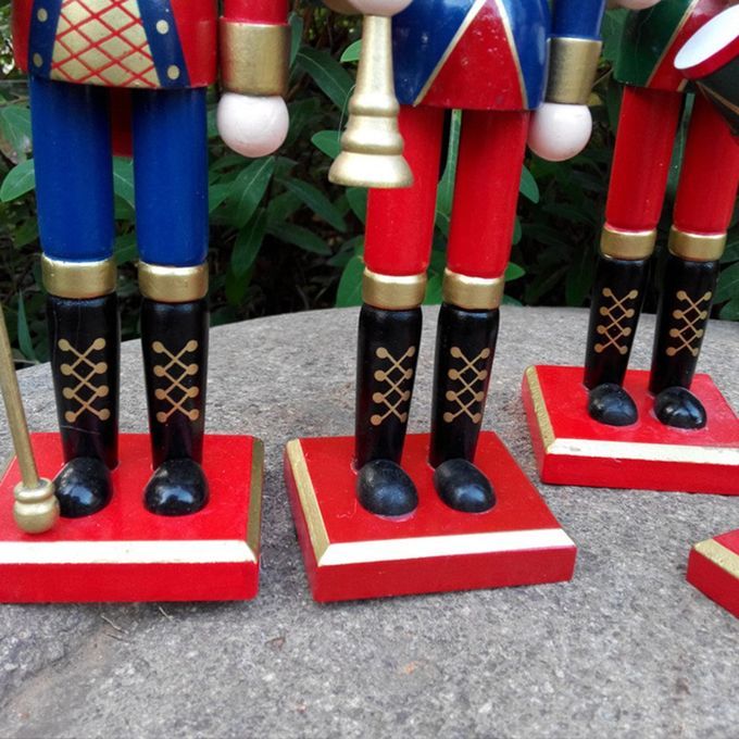 Hristmas De Orations Nut Ra Ker Pu Et  Reative Wooden Handi Raft Ornaments-Red-Imperial Staff