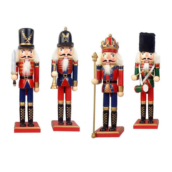 Hristmas De Orations Nut Ra Ker Pu Et  Reative Wooden Handi Raft Ornaments-Red-Imperial Staff