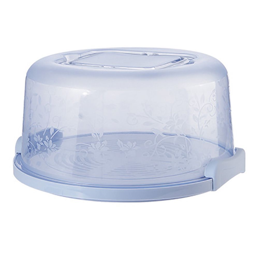 Portable Cake Storage Box Round Birthday Wedding-Blue