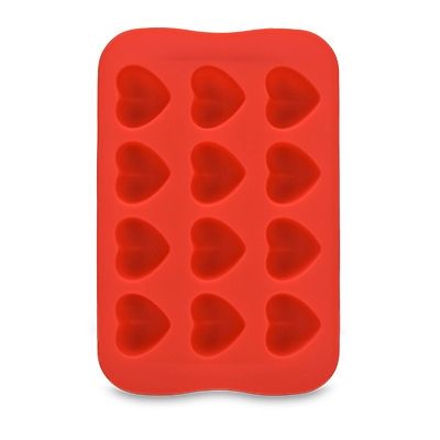 2 PCS Silicone Chocolate Mold Tray Creative Geometry Shaped Ice Cube Cake Decoration Mold, Shape:Heart(Red)