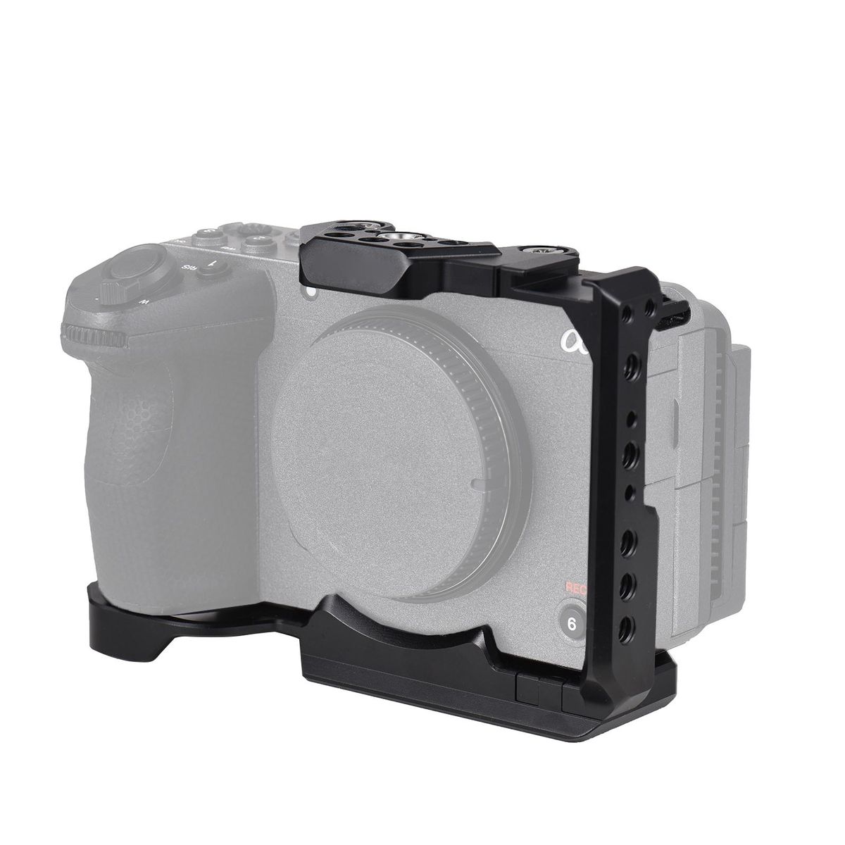 Handheld Camera Cage Aluminum Alloy with Cold Shoe Mount Numerous 1/4in And 3/8in Threaded Holes Compatible with SONY FX3/ FX30 Camera