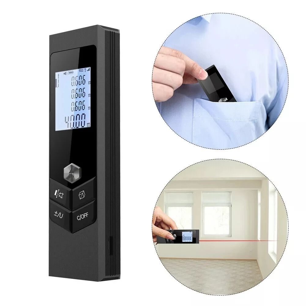 40m Digital Laser Point Distance Meter Measure Tape Range