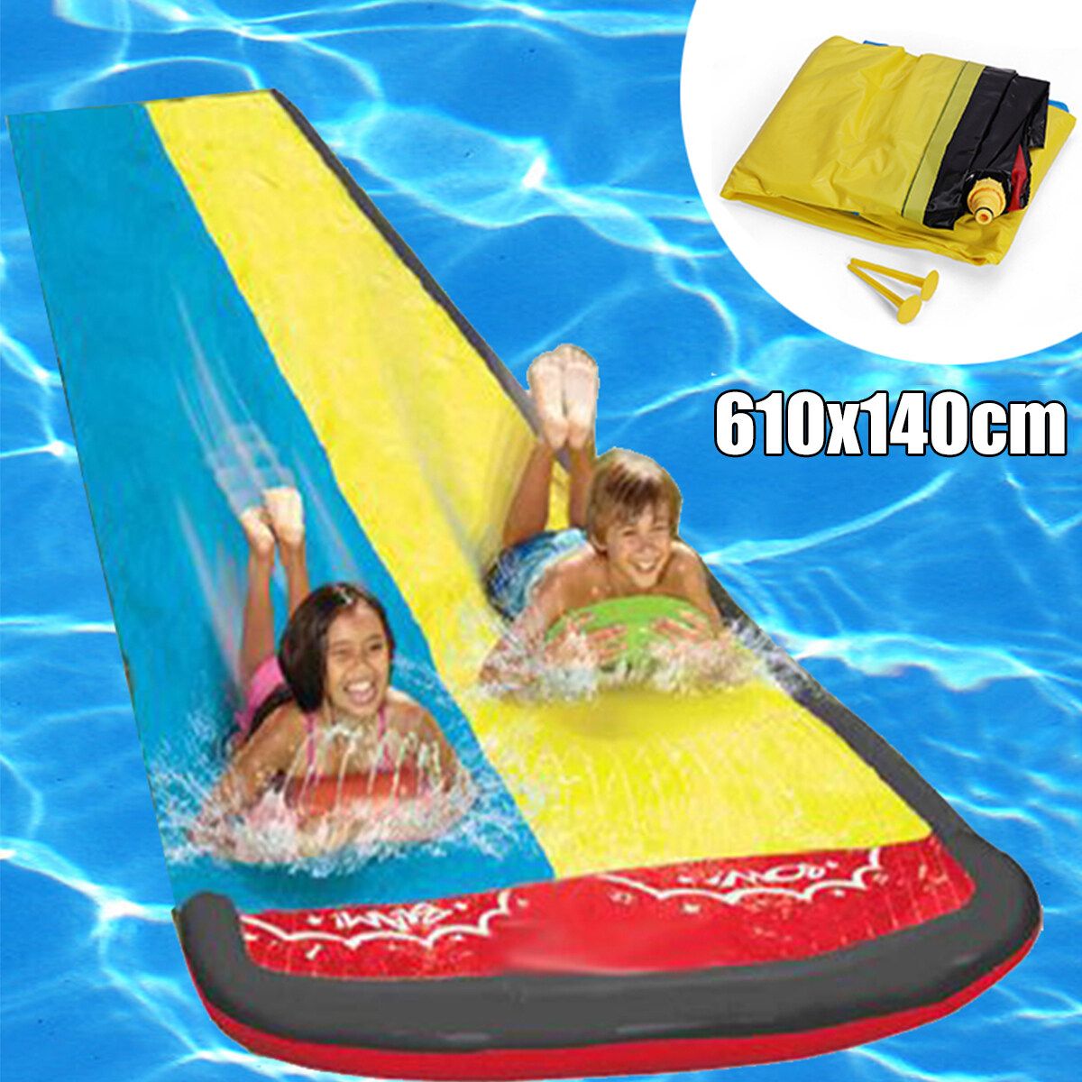 20FT Surf Water Slide Mat Lawn For Children Summer Pool Games Toys Backyard