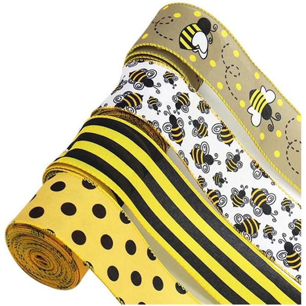26 Yards Bee Wired Edge Ribbon 25in Wide Hessian Ribbon Crafting Decor 4