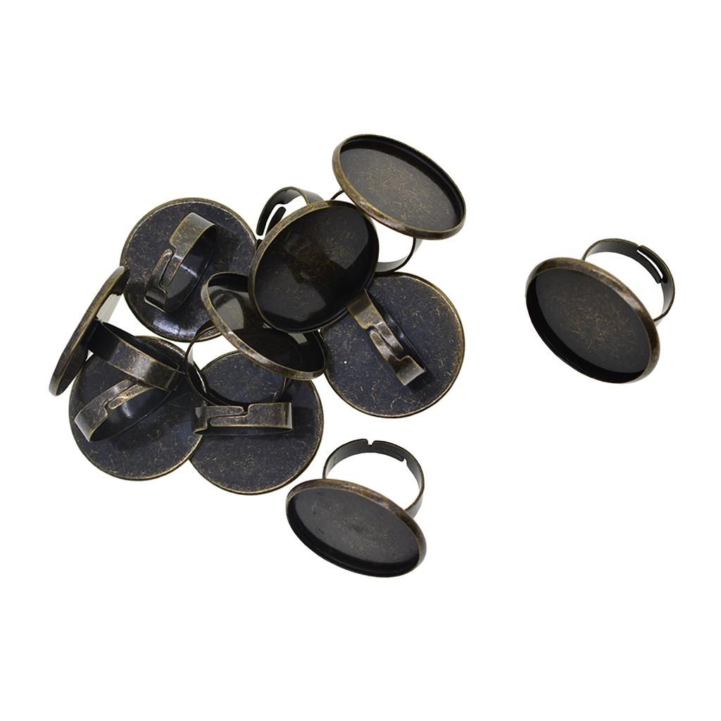 2x 10 Pieces Smooth  Adjustable  Settings Blank/Base, 5mm