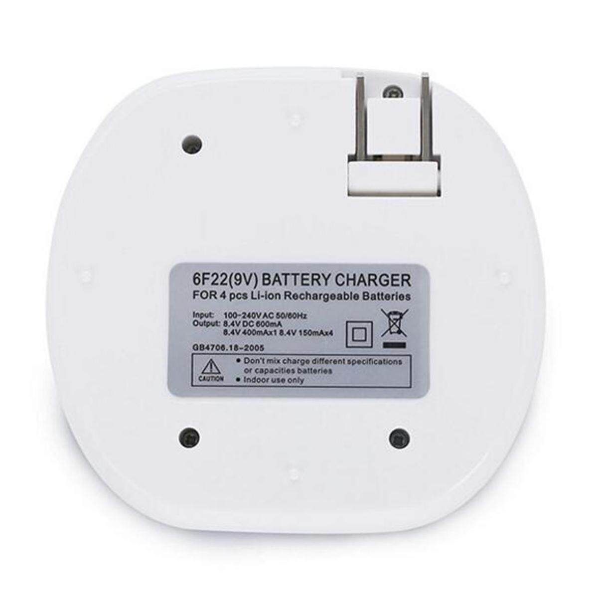 900mAh SUPER 4pcs 9v Li-ion Rechargeable 9 Volt + Smart Charger