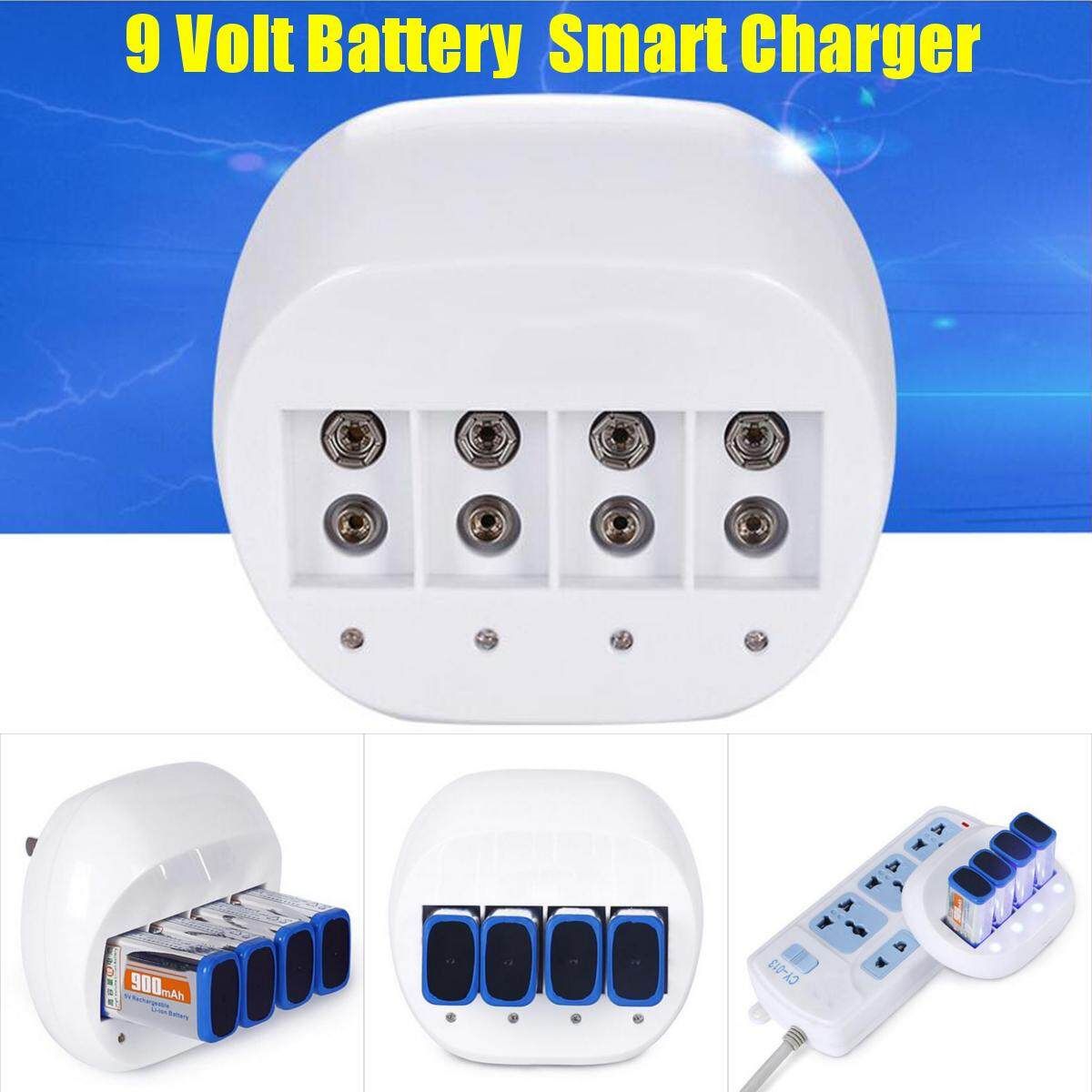 900mAh SUPER 4pcs 9v Li-ion Rechargeable 9 Volt + Smart Charger