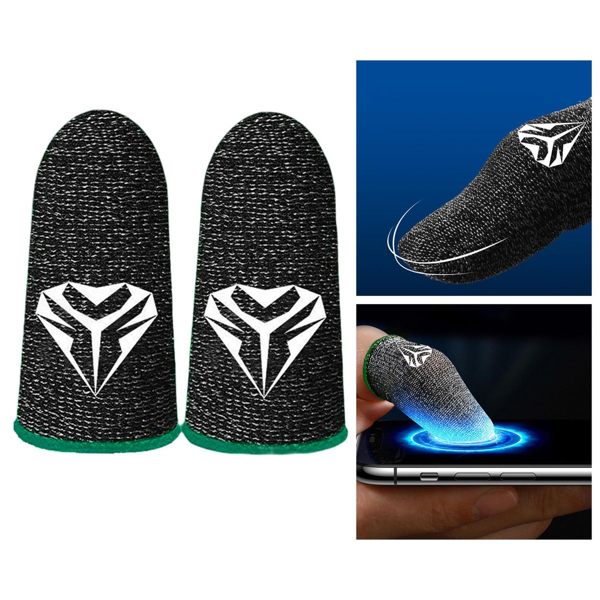 2Pcs Gaming Finger Sleeves, Thumb Sleeves, For Phone Game Game Green