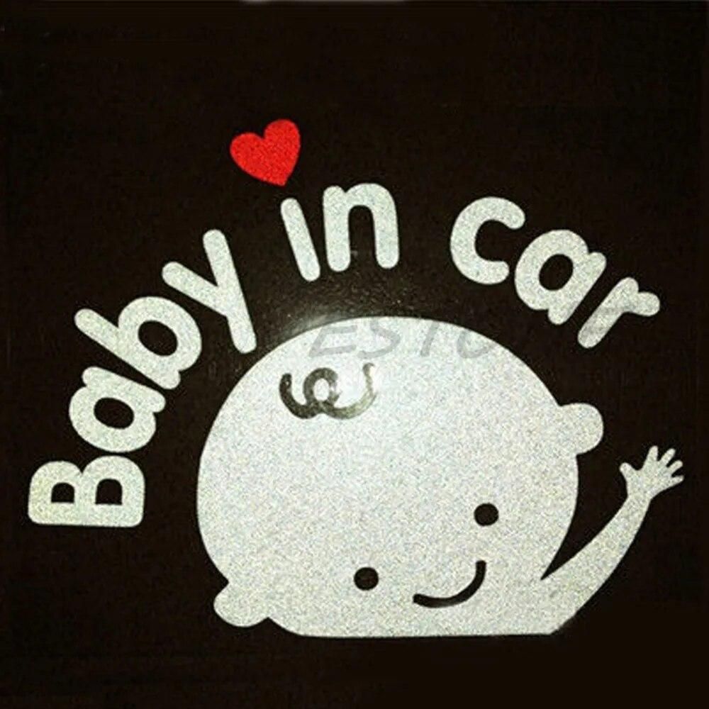 13*16cm Car Cartoon "baby in car "Stickers Baby on Board Safety Sign Cute Car Decal Vinyl Sticker