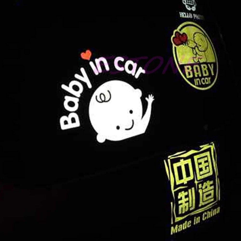 13*16cm Car Cartoon "baby in car "Stickers Baby on Board Safety Sign Cute Car Decal Vinyl Sticker