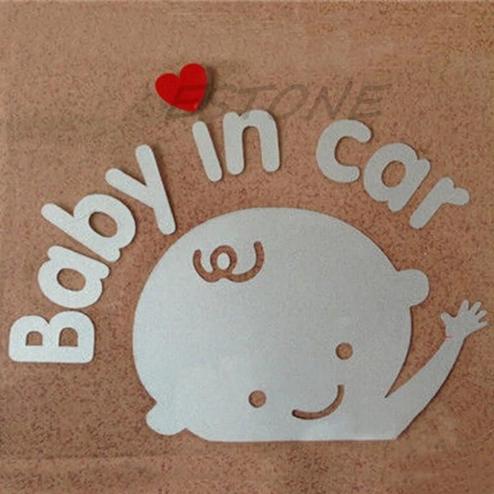 13*16cm Car Cartoon "baby in car "Stickers Baby on Board Safety Sign Cute Car Decal Vinyl Sticker