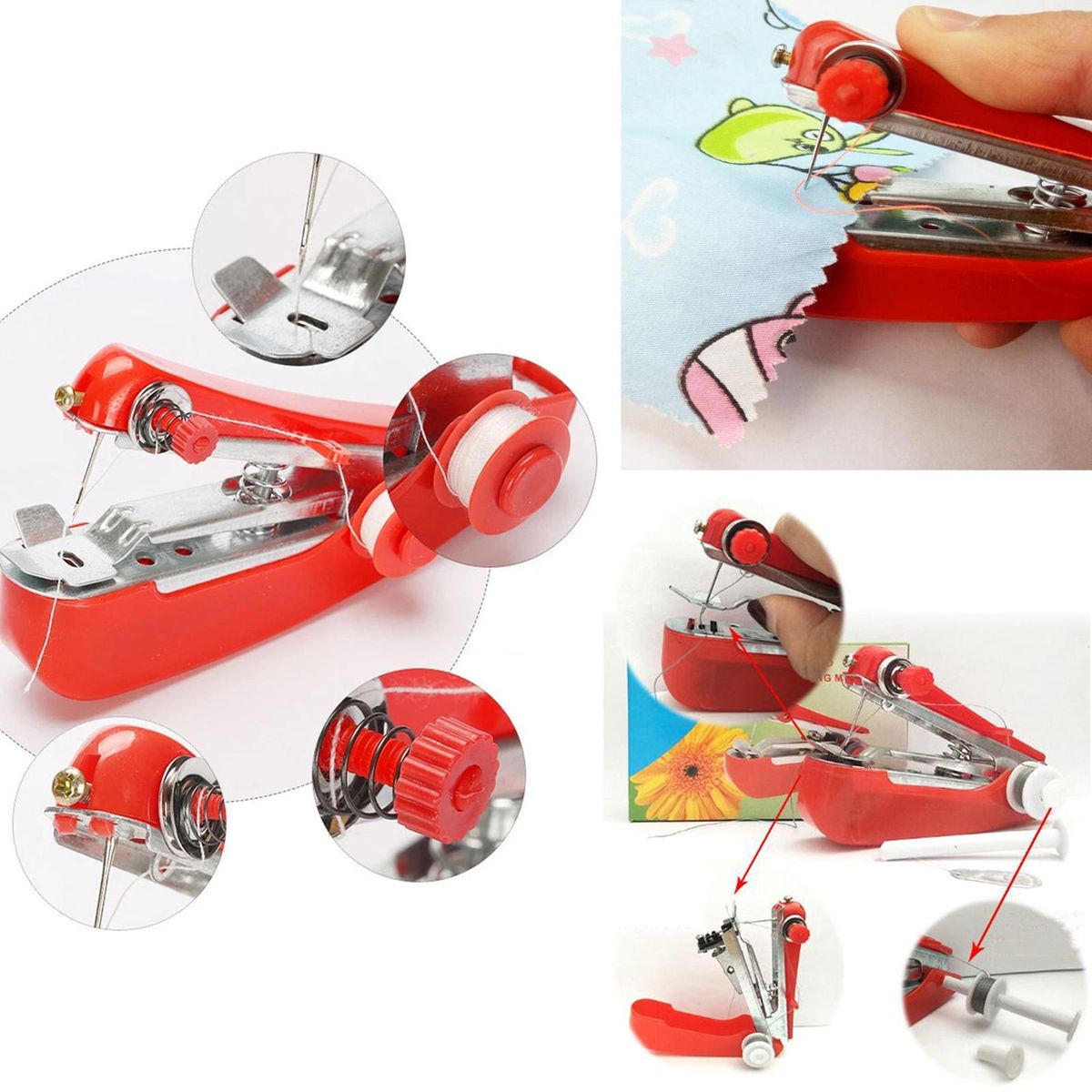 Mini Sewing Machine Cordless Handheld Stitch Tool Portable