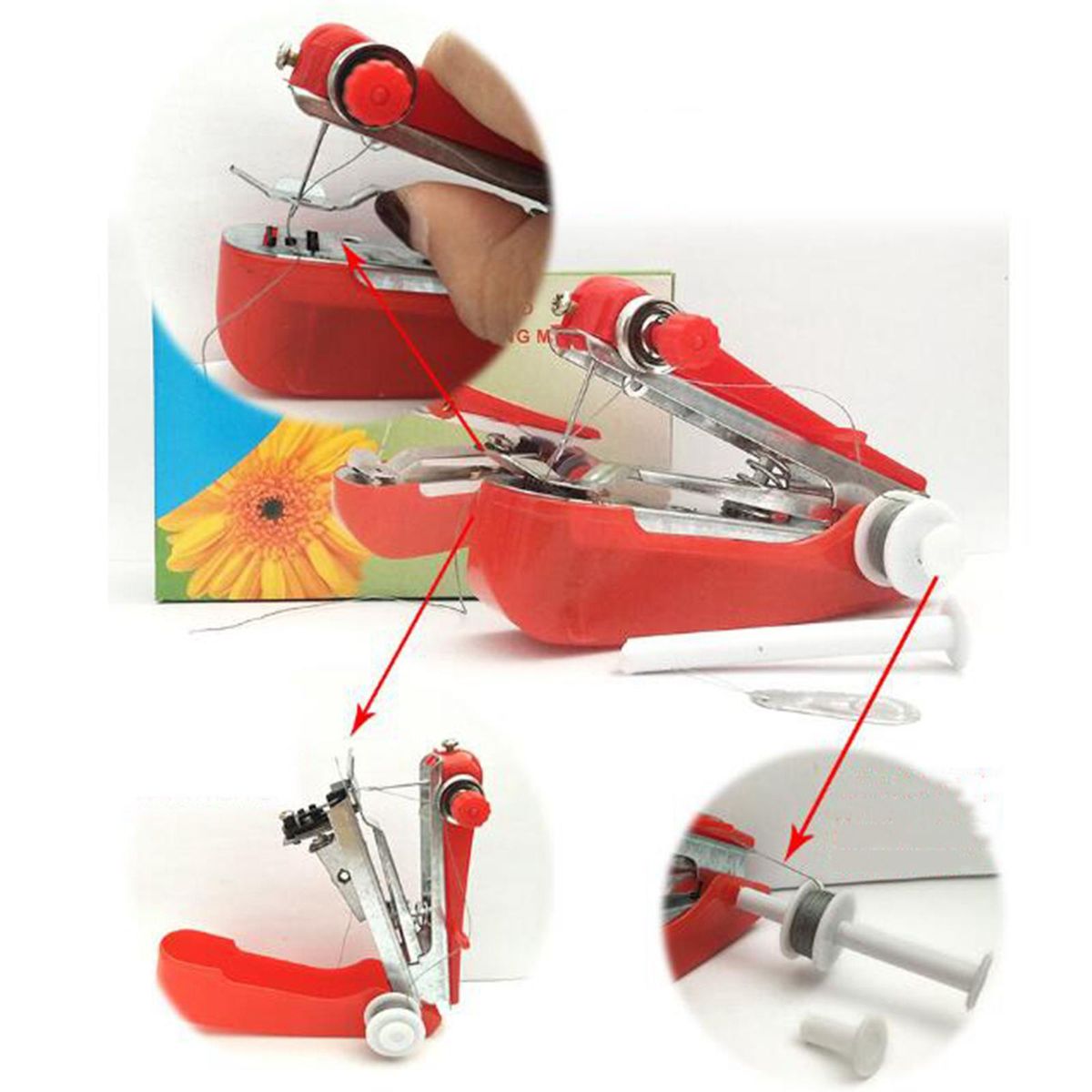 Mini Sewing Machine Cordless Handheld Stitch Tool Portable