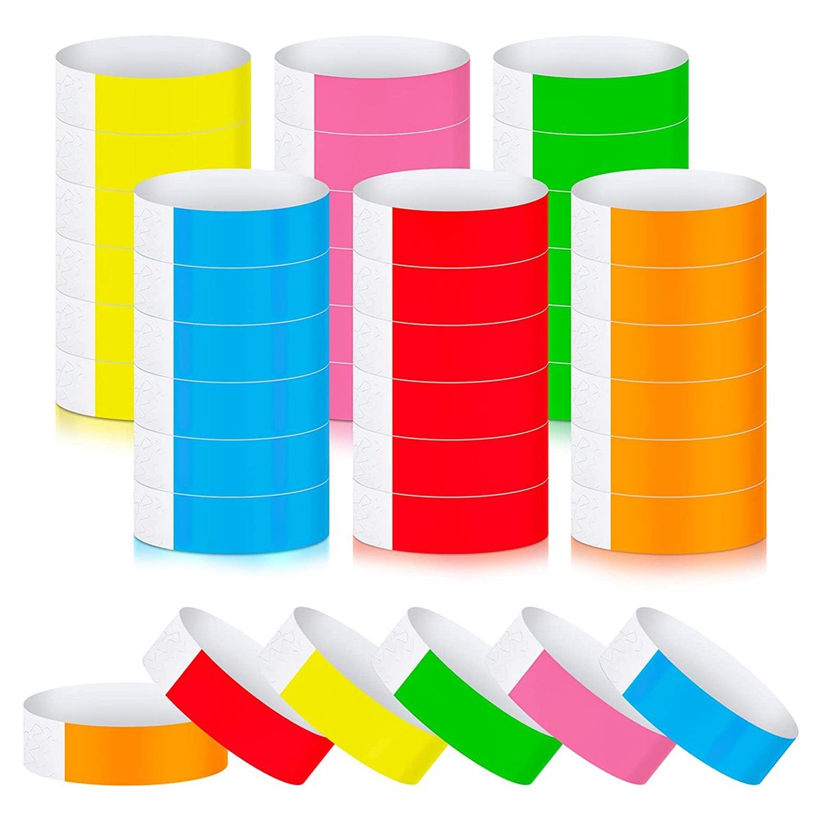 600Pcs Waterproof Hand Bands Neon Wrist Bands For