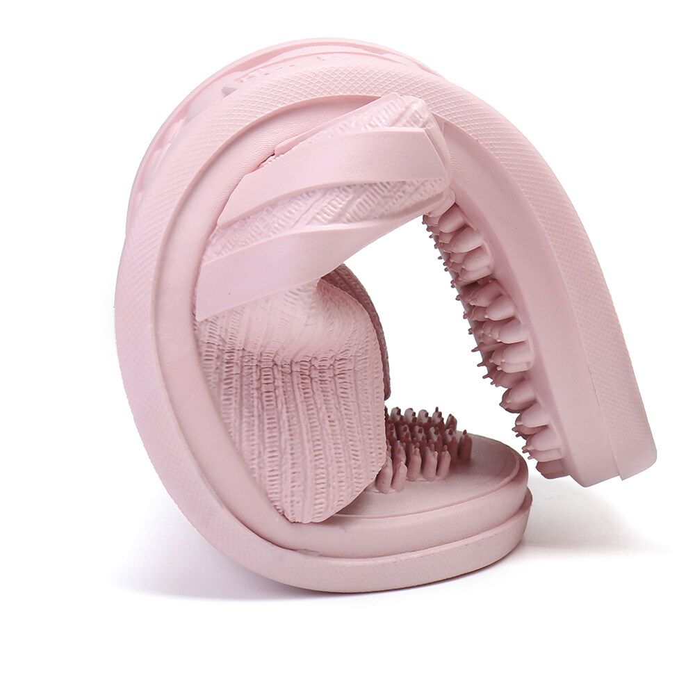 Unisex Bathroom Massage Acupoint Sole Solid Flat Slippers Indoor Couple Non-slip Soles Sandals House Slippers EU:36