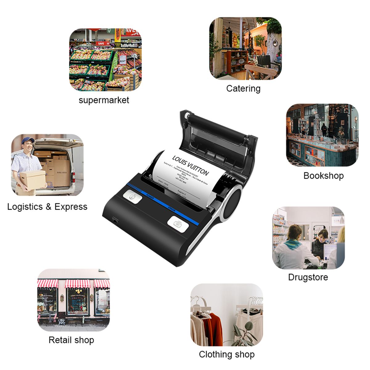 388B Portable Bluetooth Printer Receipt Printer Label Printer Can Be Connected To Mobile Phones, Suitable For Retail Stores, Courier Stations, Warehouses, Etc.