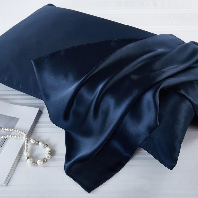 Both Sides Natural Pure Mulberry Silk Pillowcase Navy
