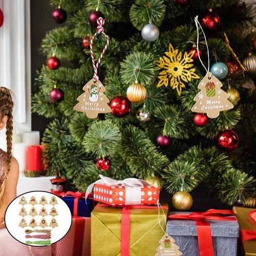 Christmas Labels Stickers Art Deco Xmas Tree Shaped Gift 294 PCS