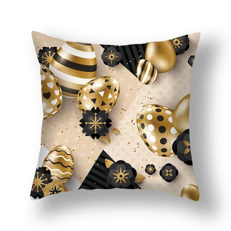 4 Pcs Easter Cushion Covers Peach Skin Plush Flower Printed Throw Pillowcases Covers for Home Decor Sofa Chair Bed
