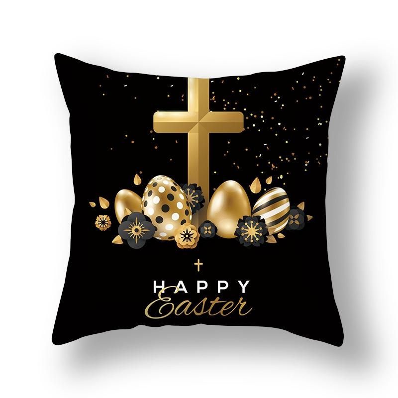 4 Pcs Easter Cushion Covers Peach Skin Plush Flower Printed Throw Pillowcases Covers for Home Decor Sofa Chair Bed
