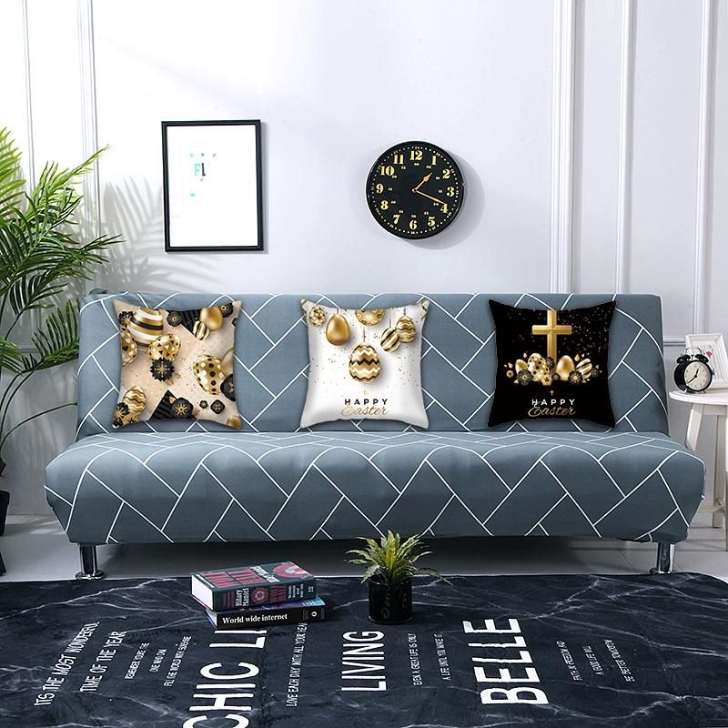 4 Pcs Easter Cushion Covers Peach Skin Plush Flower Printed Throw Pillowcases Covers for Home Decor Sofa Chair Bed