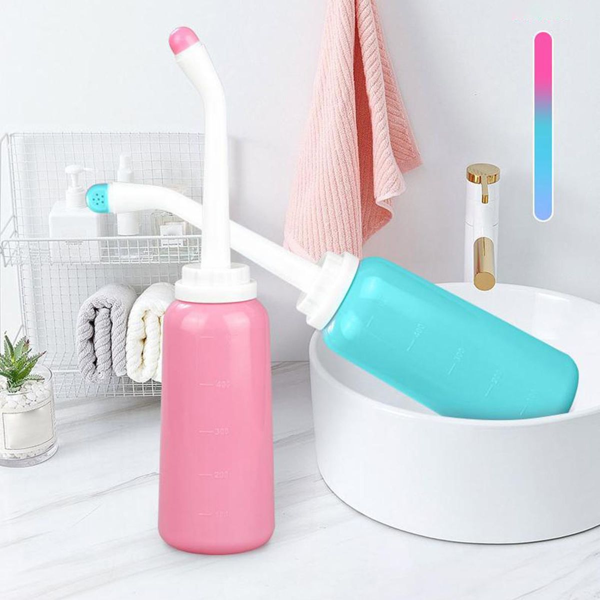 Perineal Douche Cleaner Women Bidet Bottle Pink