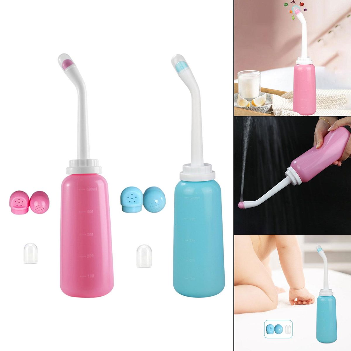 Perineal Douche Cleaner Women Bidet Bottle Pink