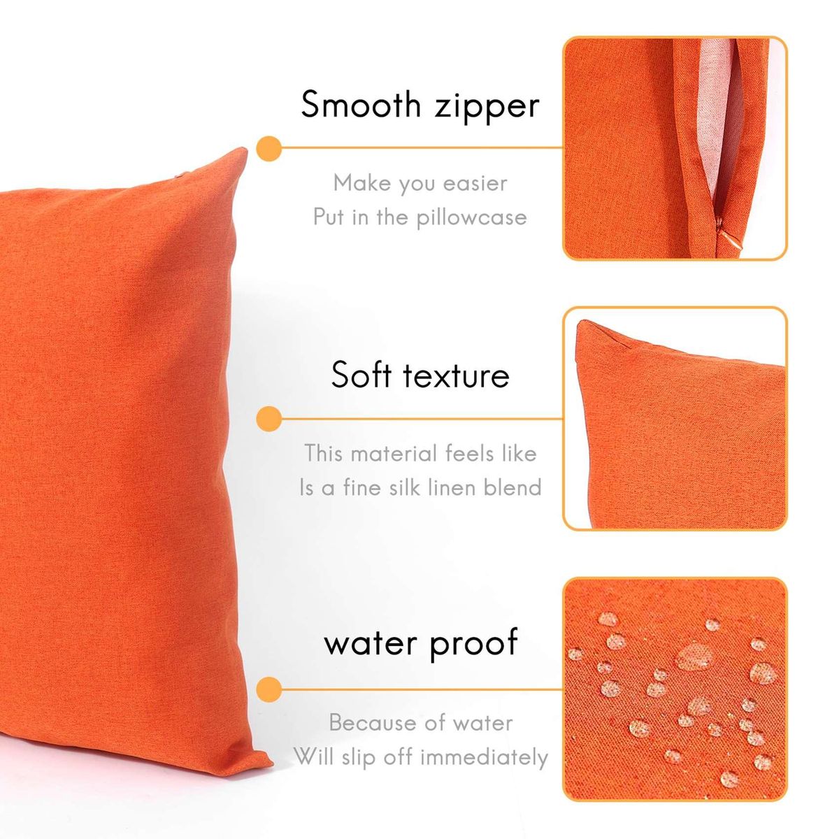2Pcs Outdoor Waterproof Throw Pillow Covers Water Resistant Garden Chair Cushion Case for Couch Decoration 18X18 Inches