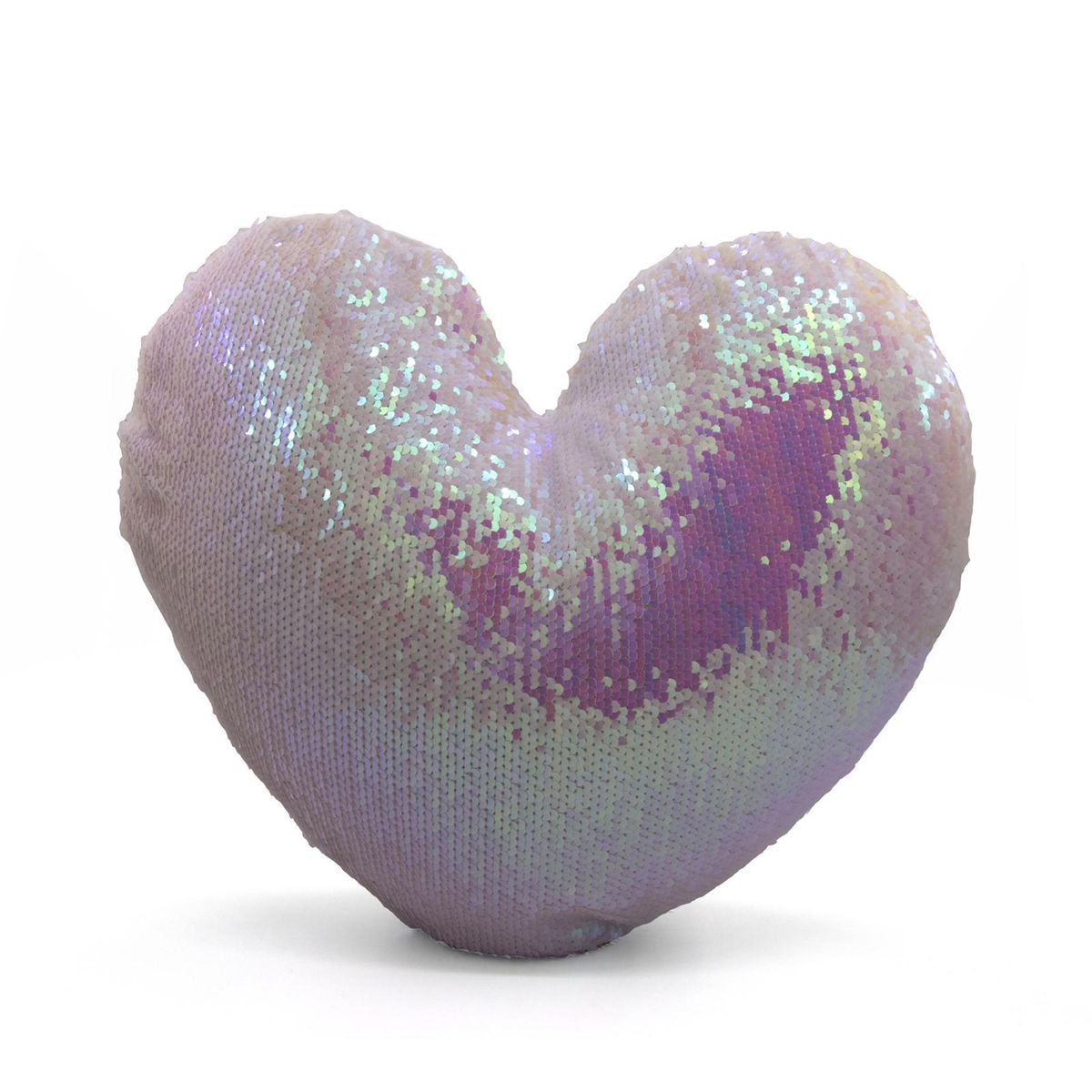 Throw Pillow Cover Sequins Love Heart Shape Pillowcase Pink