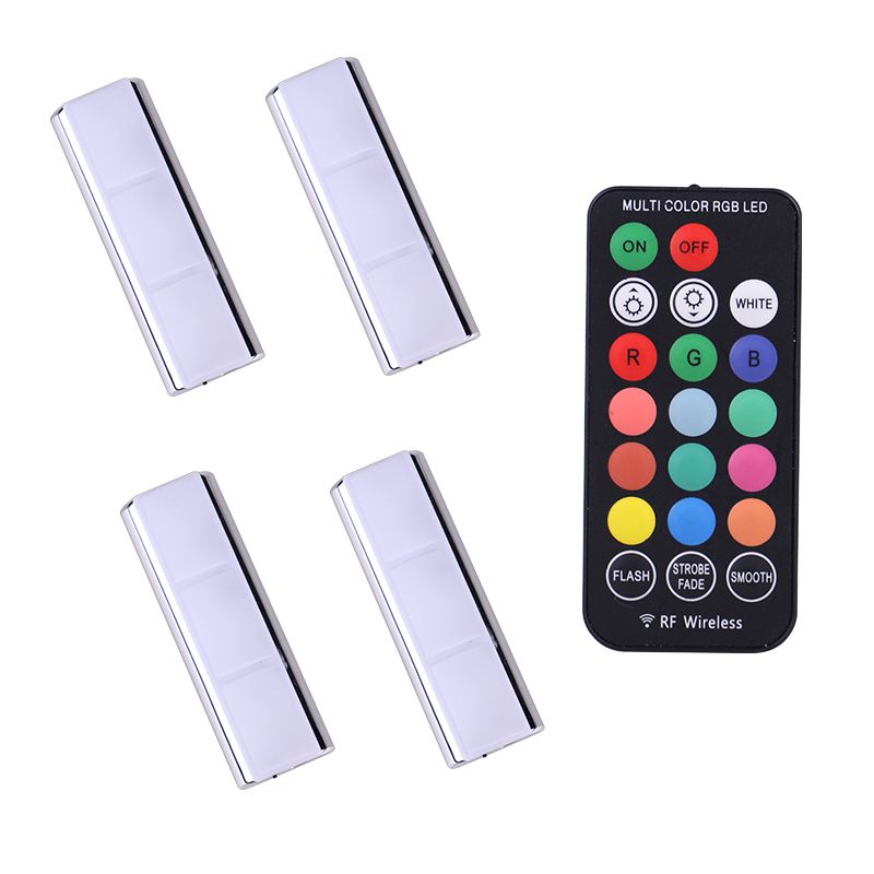 (4PCS)Car LED Lights,Multi-Color RGB Wireless Remote Foot Lighting Kit,Auto Ambient Light Lamp Charging Foot Light