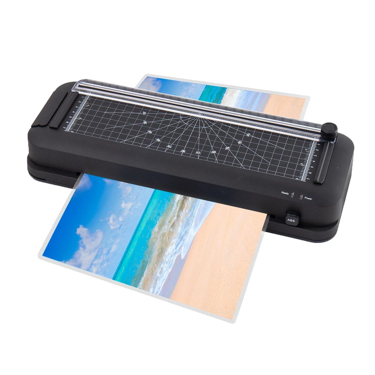 Thermal Laminator Desktop A4 Laminator Machine with Laminating Punching Paper Cutting Function Automatic Laminator Paper Trimmer for Home School Office 300mm/min