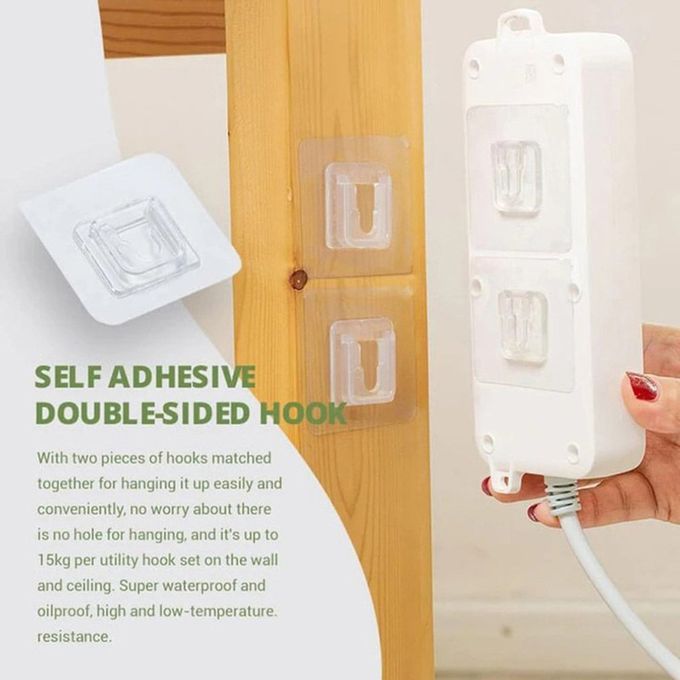 Non-marking Sti Ker Kit Hen Waterproof Household   Pin-and-so Ket Hook-transparent