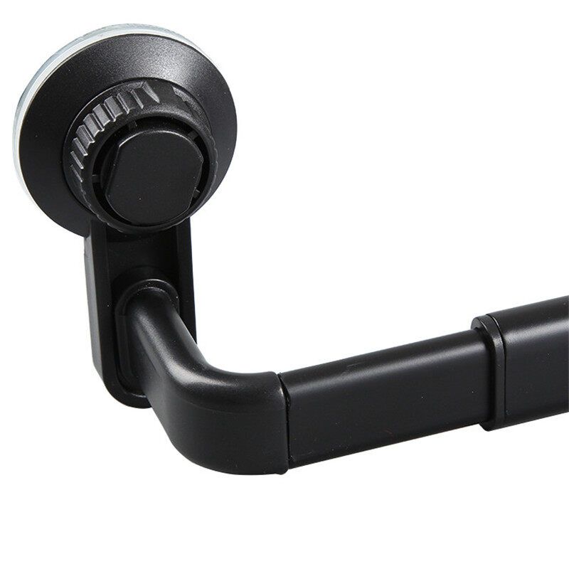 1 Pcs Mrosaa Powerful Sucker Towel Rail Bathroom Retractable Towel Bar Aluminum Alloy Single Pole Towel Rack Towel Hanger Holder Black