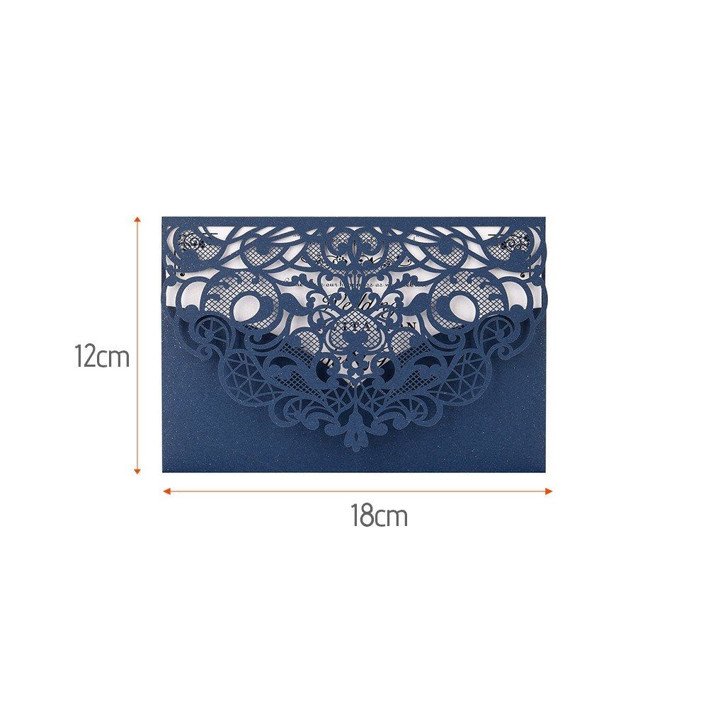 10Pcs Pearl Paper Laser Cut Wedding Invitation Cards