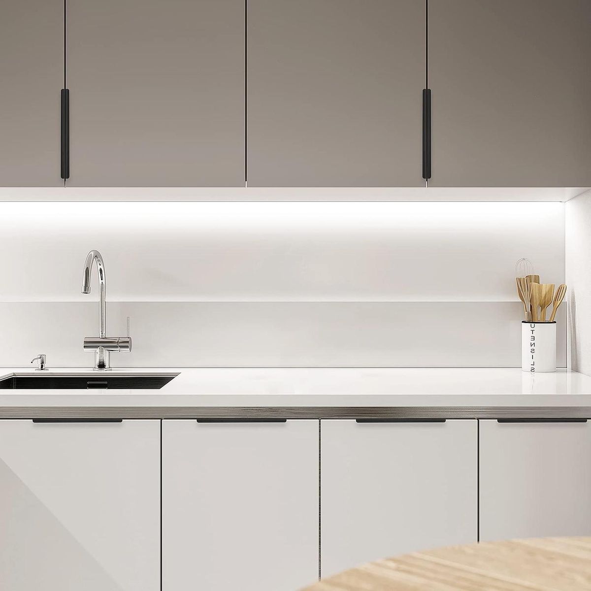 Door Handles 4pcs Sleek Cabinet Handles Easy Install Design for Hidden Black
