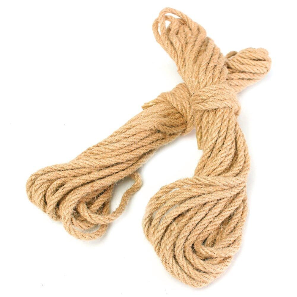 2Pcs 10M Twisted Burlap Jute Twine Rope Thick Natural Hemp Cord Sisal Rope 6mm
