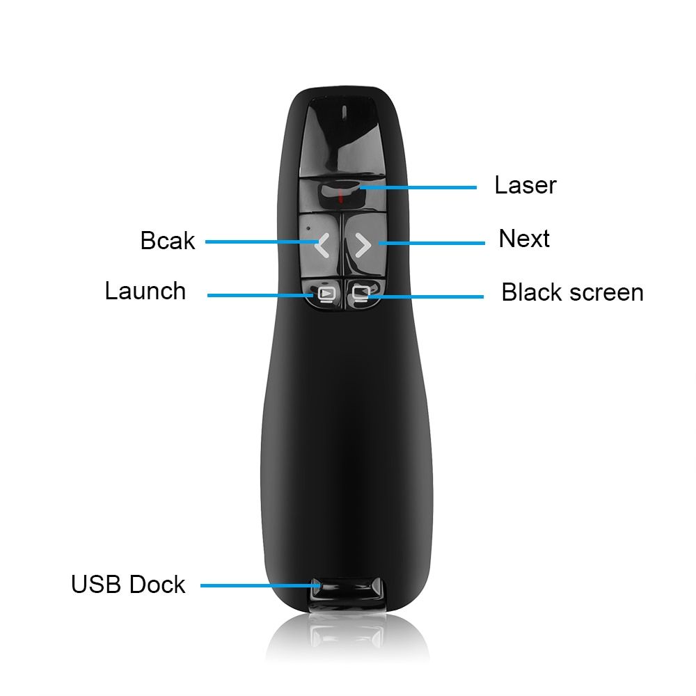 2.4Ghz Mini Wireless Presenter Pointer Pen USB PPT