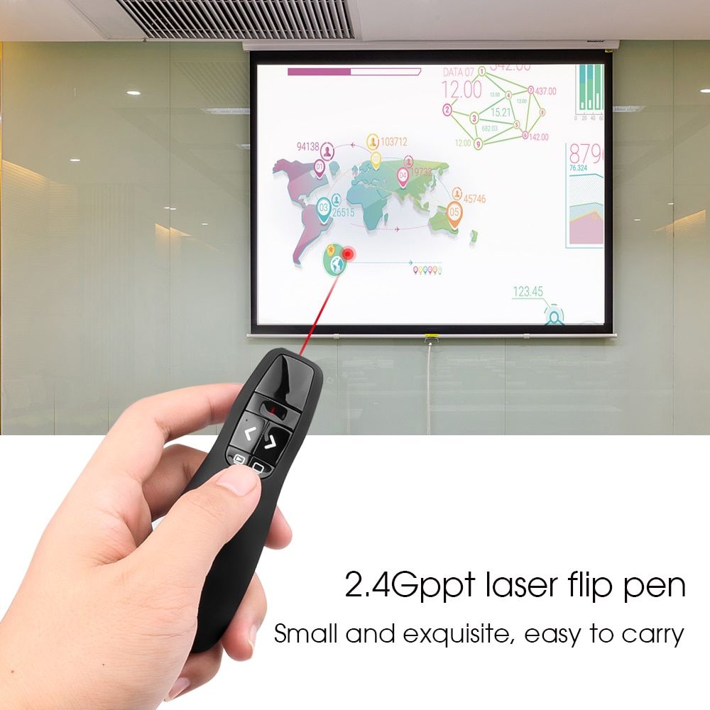 2.4Ghz Mini Wireless Presenter Pointer Pen USB PPT