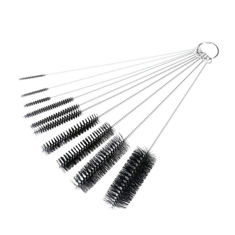 10Pcs/Set Coffee Machine Bottle Tube Straw Brush Washing-