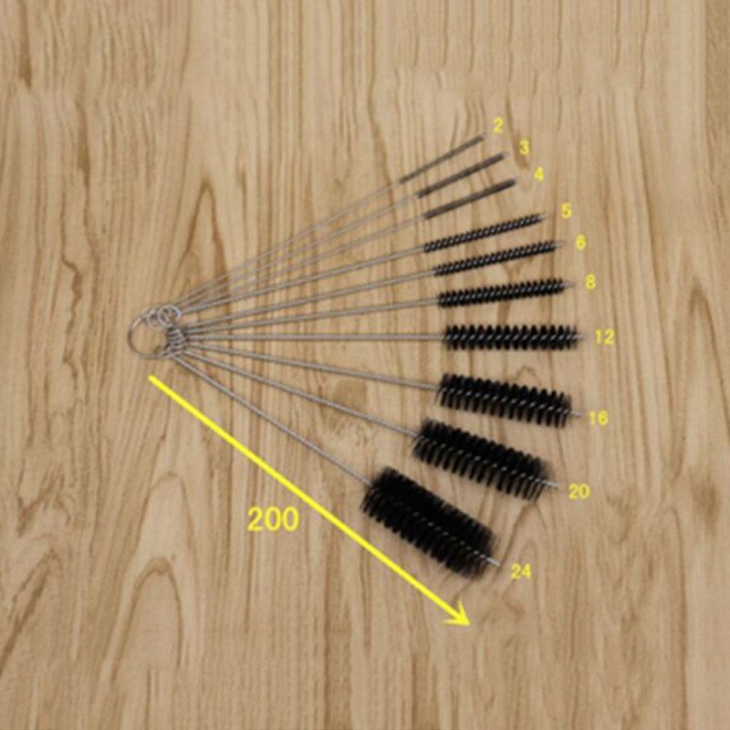 10Pcs/Set Coffee Machine Bottle Tube Straw Brush Washing-