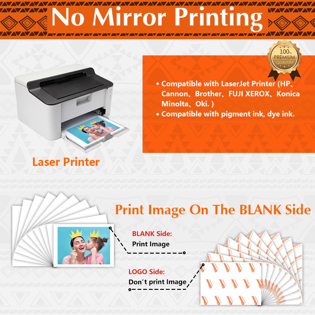Laser White 5 Sheets Waterslide Decal Paper For Dark&light Materials A4 For Tumbler Mug Glasse