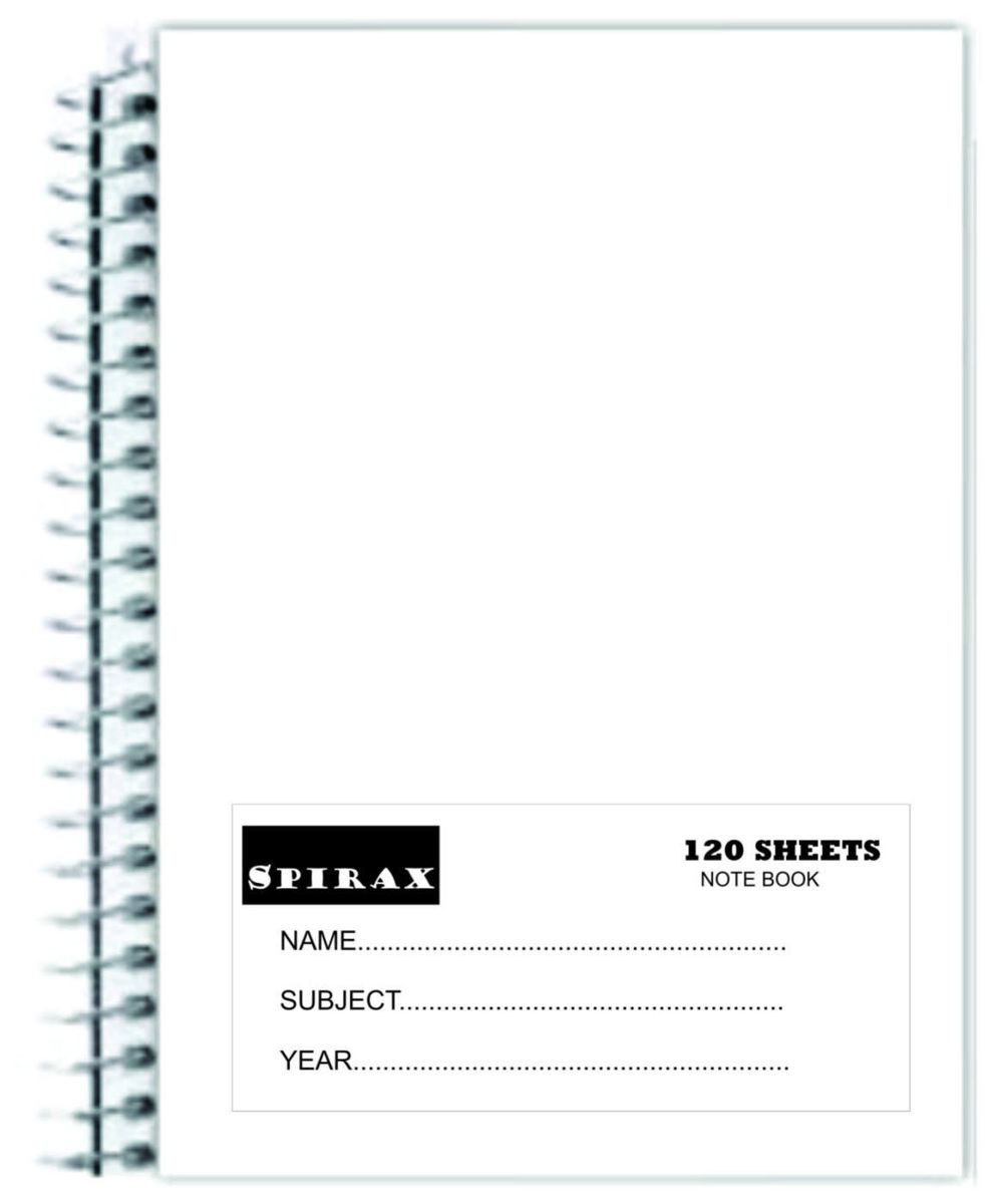 3 NOS  WHITE A4 SPIRAL BOND NOTE BOOK (120 SHEETS) WITH LABEL