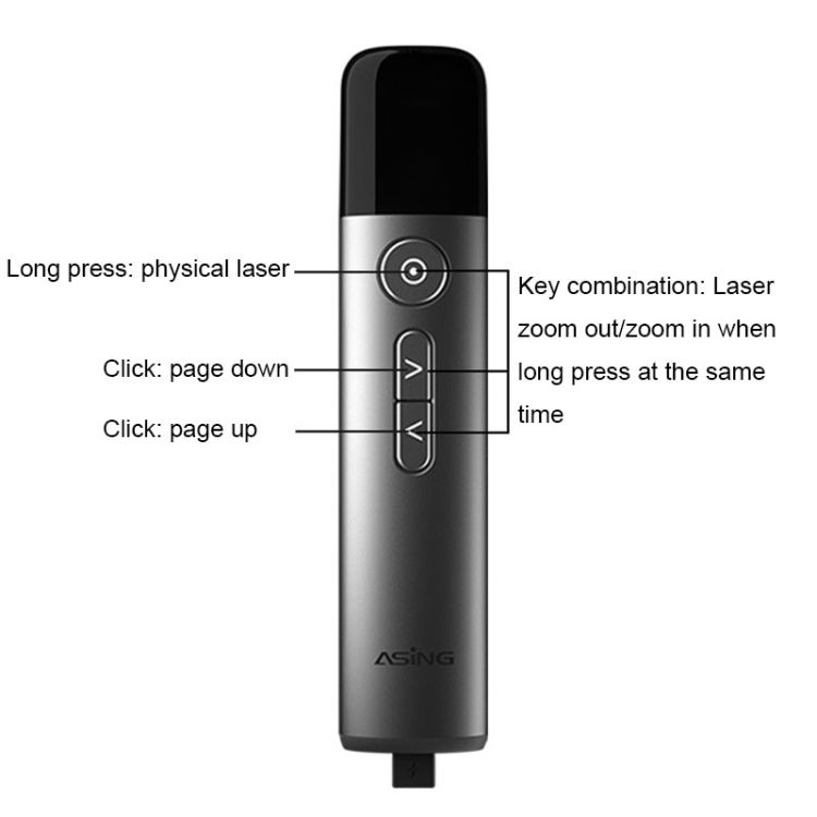 ASiNG LED LCD Screen Bright Green Laser Presenter