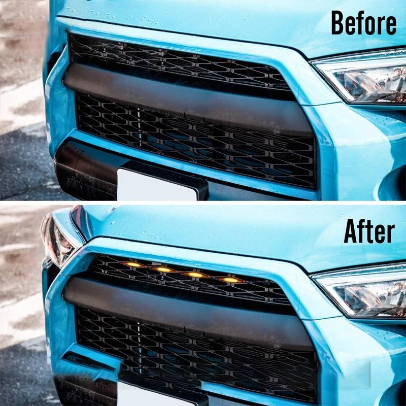 for Toyota 4Runner TRD PRO 2014-2020 12V Smoked Lens Amber LED Grille Lights 4PCS